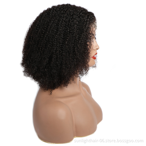 Brazilian afro Kinky Curly Human Hair Wigs 4x4 Lace Front Wig Sunlight Natural Pre Plucked Remy Hair Lace Wigs For Black Women